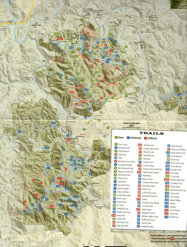 Trails near Full Throttle Campground.