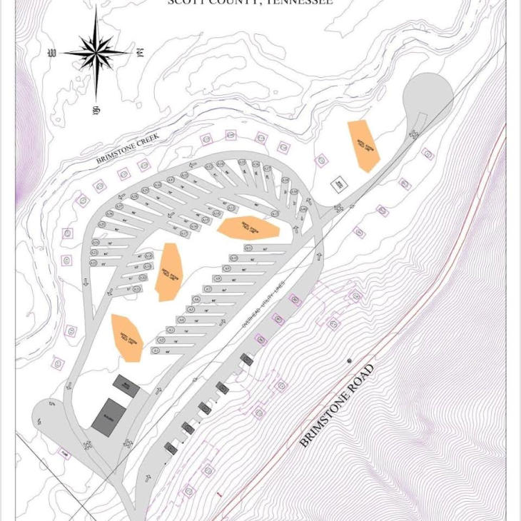 Aerial view of our cabins and rv sites